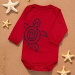 Body Manga Longa UV50+ Vermelho para Bebês