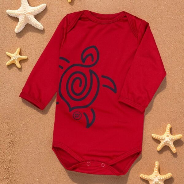 Body Manga Longa UV50+ Vermelho para Bebês