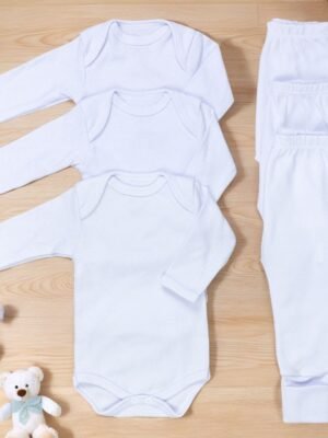 Enxoval Completo: Body e Calça com Pé Reversível para Bebês
