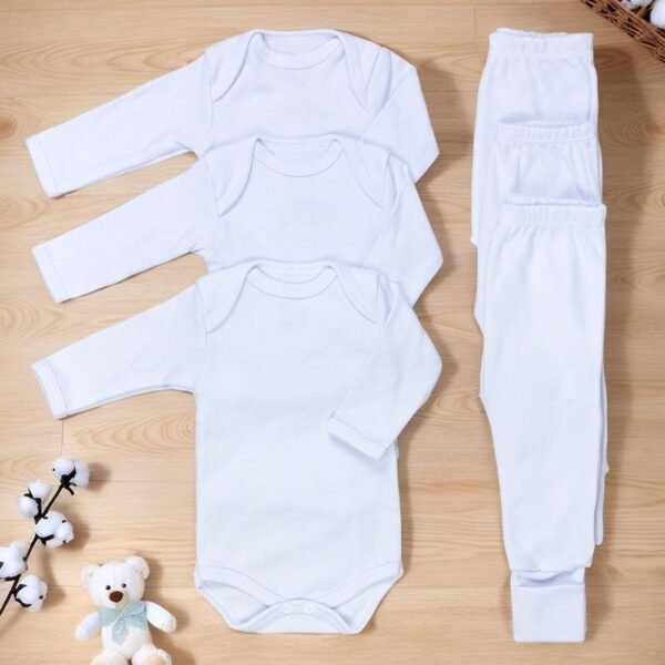 Enxoval Completo: Body e Calça com Pé Reversível para Bebês