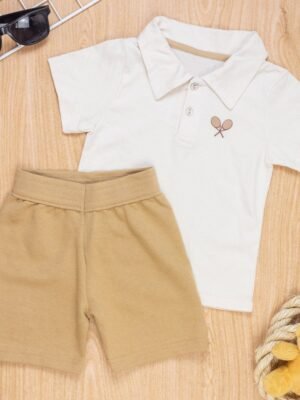 Conjunto Infantil Polo Bege - Elegância e Conforto