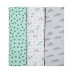 Kit Cueiro Flanelado 3 Peças 80cm x 80cm - Panda