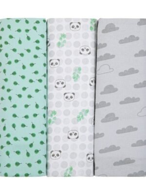 Kit Cueiro Flanelado 3 Peças 80cm x 80cm - Panda