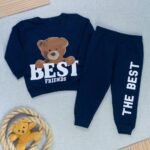 Conjunto Moletom Bebê Menino - Ursinho Inverno Marinho