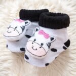 Par de Pantufas Para Bebê - Tema Vaquinha
