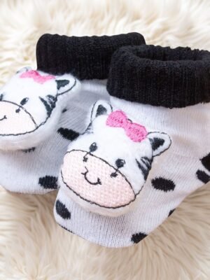 Par de Pantufas Para Bebê - Tema Vaquinha