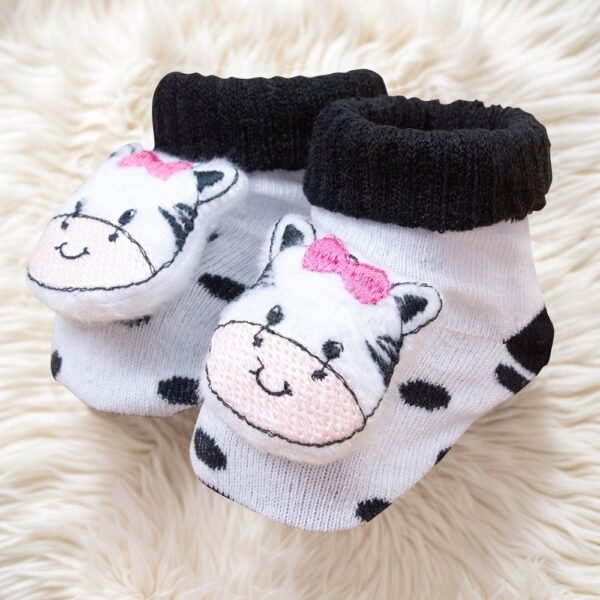 Par de Pantufas Para Bebê - Tema Vaquinha