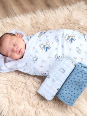 Kit 3 Cueiros Flanelados com Estampas Encantadoras
