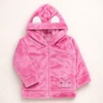 Blusa Capuz Orelinha em Fleece Bebê Menina - Rosa